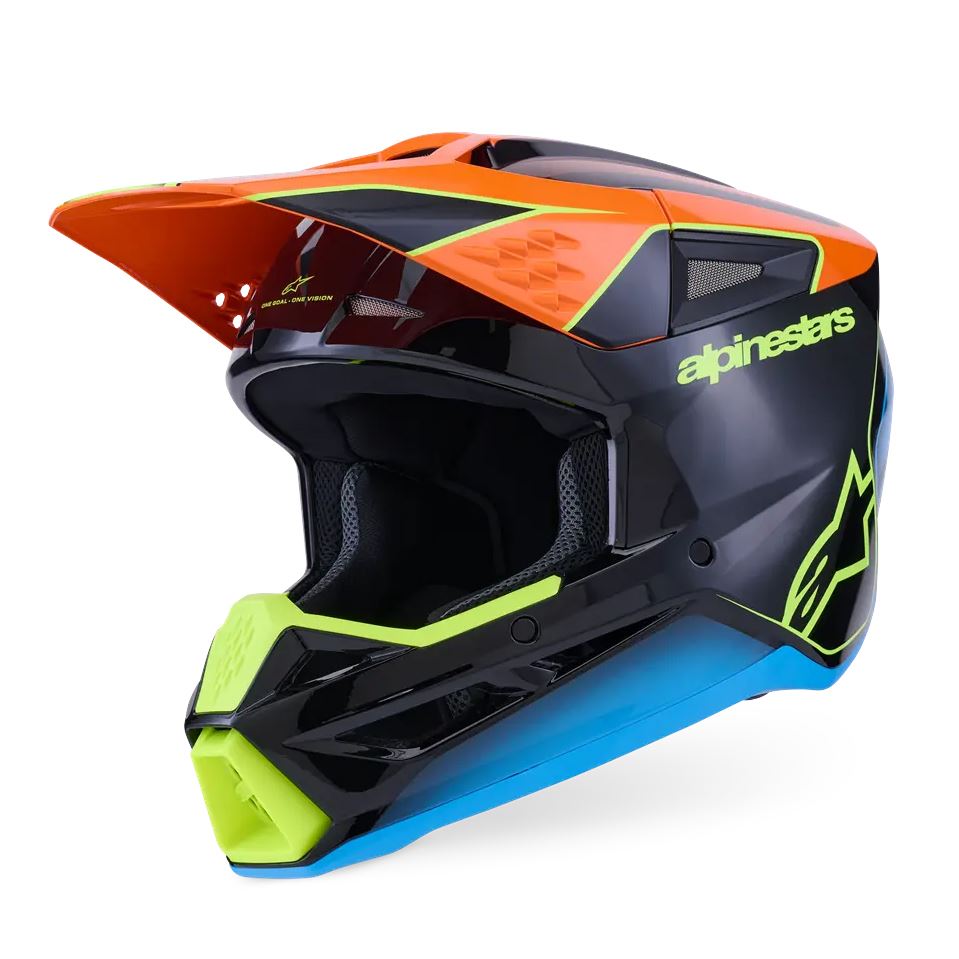 Alpinestars 2026 SM3 Fray Motocross Helmet Black Orange Yellow Flo